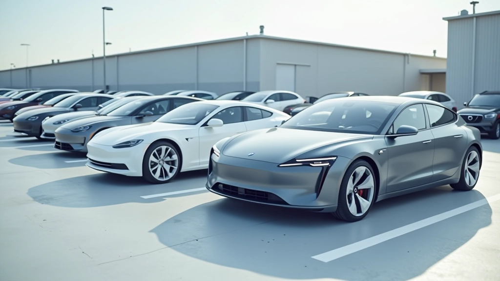 Erinevate elektriautode värvivalikus ja materjalide kombinatsioonid minimalistlikul viisil